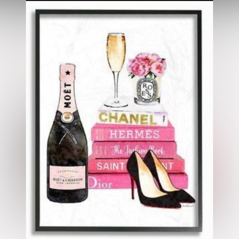 Chic Fashion Inspired Wall Art with  Frame